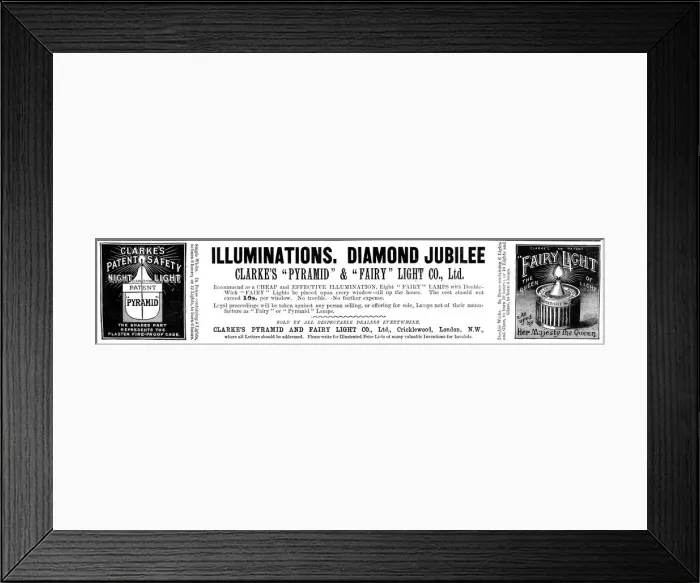 Framed Print : Diamond Jubilee lights advertisement Framed Print : Diamond Jubilee lights advertisement