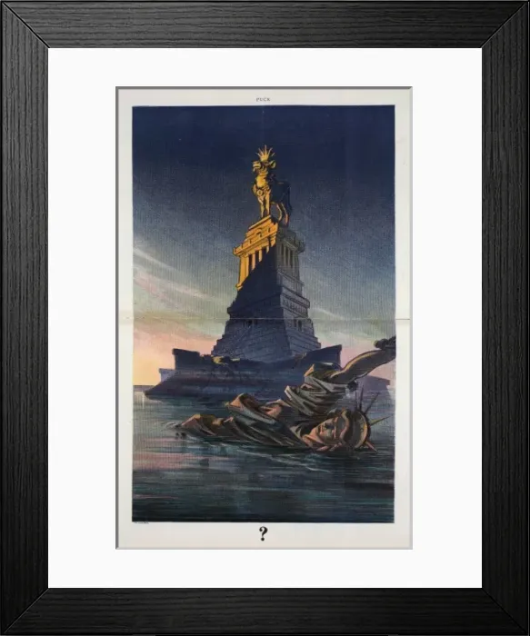 Framed Print : Golden cow replaces Liberty Framed Print : Golden cow replaces Liberty