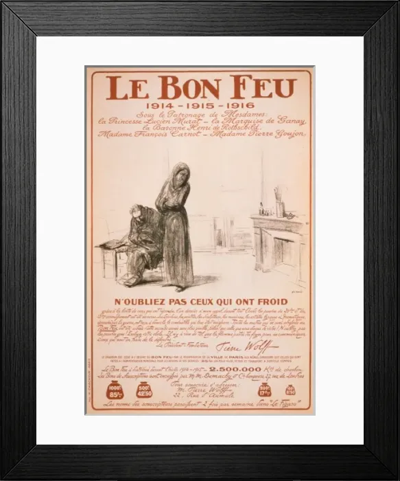 Framed Print : Le bon feu 1914-1915-1916. N oubliez pas ceux qui ont froid Framed Print : Le bon feu 1914-1915-1916. N oubliez pas ceux qui ont froid