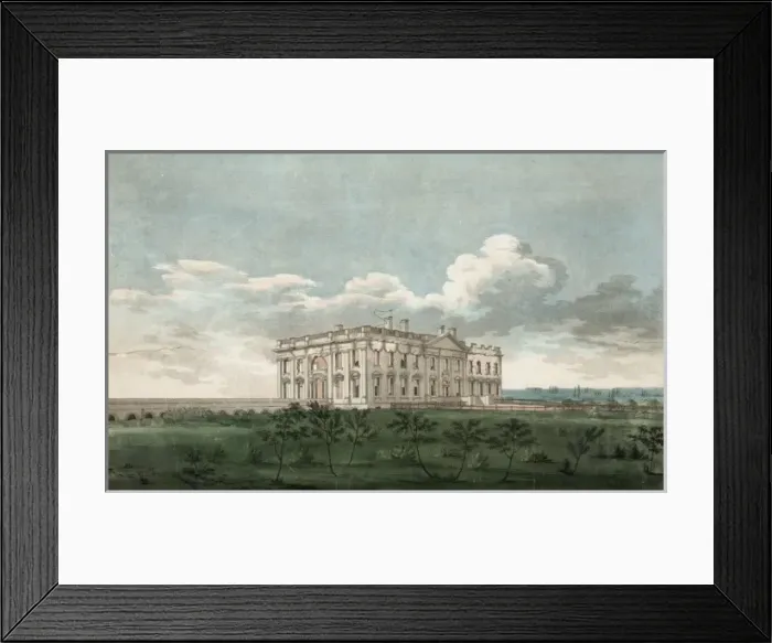 Framed Print : A view of the Presidents house in the city of Washington aft Framed Print : A view of the Presidents house in the city of Washington aft