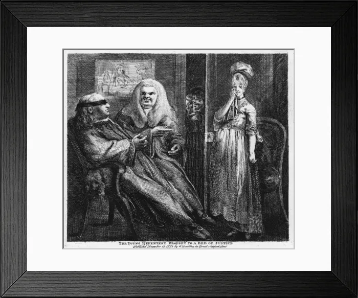 Framed Print : The Young repentent brought to a bed of justice Framed Print : The Young repentent brought to a bed of justice