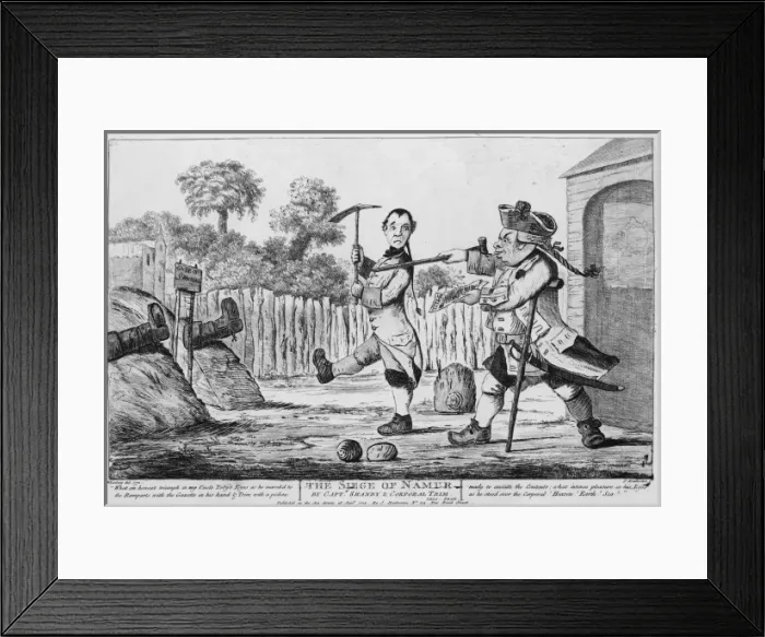 Framed Print : The siege of Namur by Captn. Shandy & Corporal Trim. Tris: S Framed Print : The siege of Namur by Captn. Shandy & Corporal Trim. Tris: S
