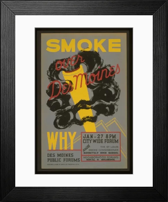 Framed Print : Smoke over Des Moines, why Des Moines Public Forums Framed Print : Smoke over Des Moines, why Des Moines Public Forums