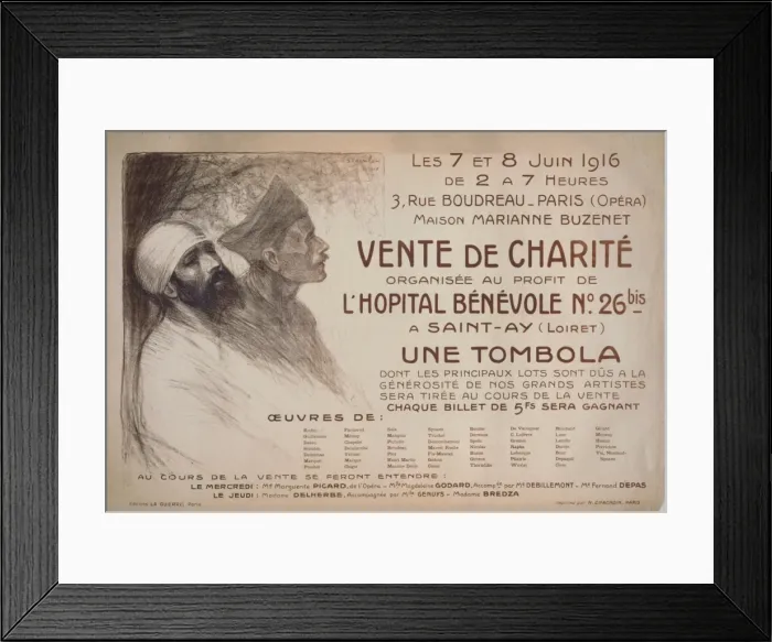 Framed Print : Vente de charite organisee au profit de l hopital benevole Framed Print : Vente de charite organisee au profit de l hopital benevole