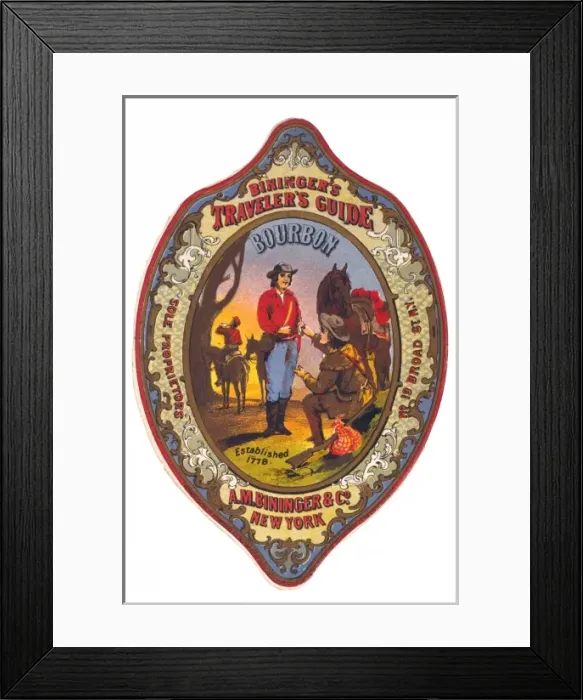 Framed Print : Biningers Travelers Guide Bourbon, AM Bininger & Co. New Framed Print : Biningers Travelers Guide Bourbon, AM Bininger & Co. New