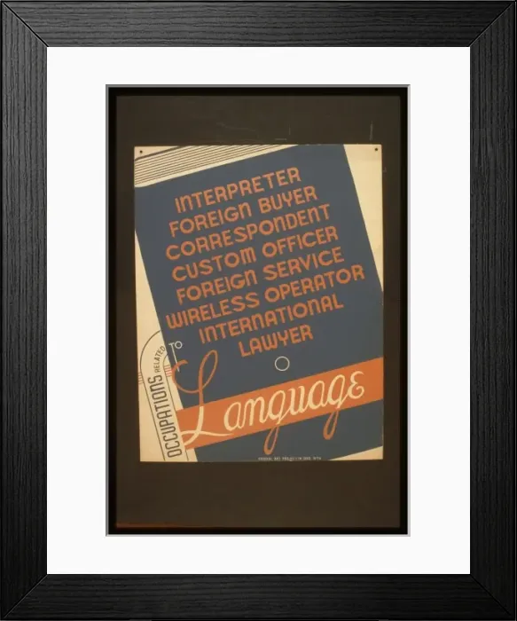 Framed Print : Occupations related to language Framed Print : Occupations related to language