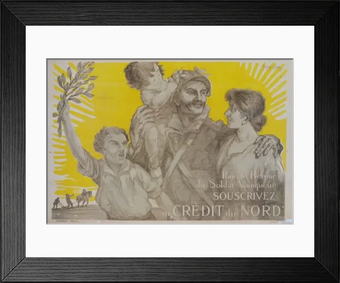 Framed Print : Pour le retour du soldat vaincqueur souscrivez au Credit du Framed Print : Pour le retour du soldat vaincqueur souscrivez au Credit du