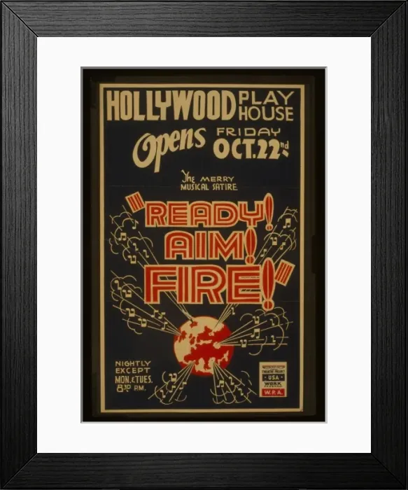 Framed Print : The merry musical satire Ready! Aim! Fire! The merry musical Framed Print : The merry musical satire Ready! Aim! Fire! The merry musical