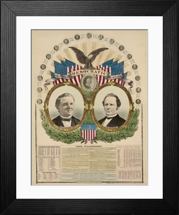 Framed Print : National Democratic chart, 1876--For president, Samuel J. Ti Framed Print : National Democratic chart, 1876--For president, Samuel J. Ti