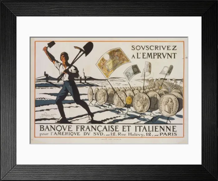 Framed Print : Souscrivez ? Emprunt. Banque Francaise et Italienne pour Souscrivez ? Framed Print : Souscrivez ? Emprunt. Banque Francaise et Italienne pour Souscrivez ?