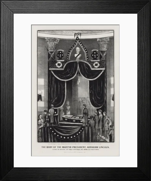 Framed Print : The body of the martyr President, Abraham Lincoln. Lying in Framed Print : The body of the martyr President, Abraham Lincoln. Lying in