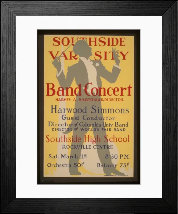 Framed Print : Southside Varsity Band concert, Harvey A. Sartorius, directo Framed Print : Southside Varsity Band concert, Harvey A. Sartorius, directo
