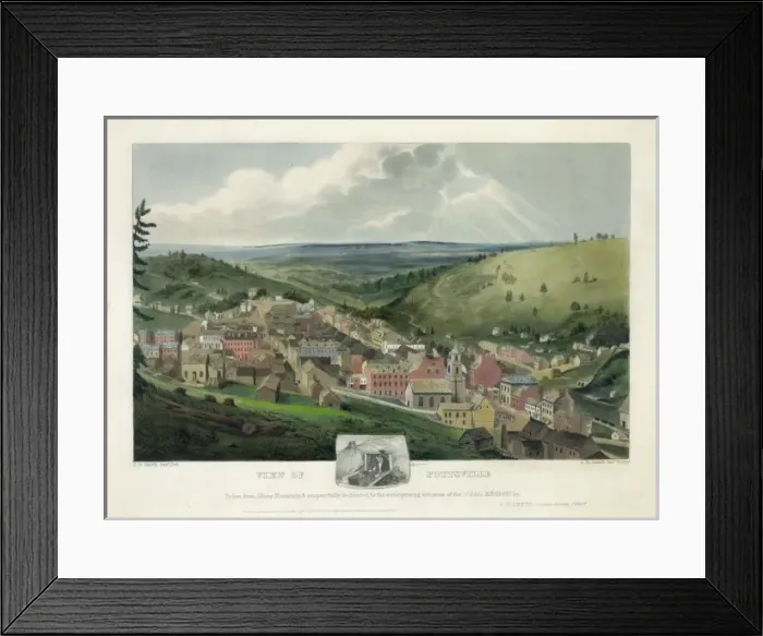 Framed Print : View of Pottsville Taken from Sharp Mountain & respectfully Framed Print : View of Pottsville Taken from Sharp Mountain & respectfully