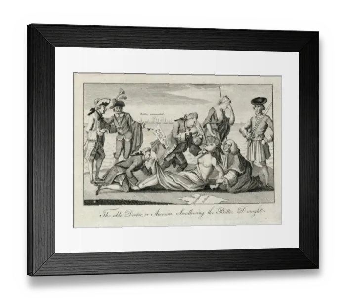 Framed Print : The able doctor, or, America swallowing the bitter draught Framed Print : The able doctor, or, America swallowing the bitter draught
