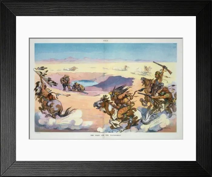 Framed Print : The fight for the water-hole Framed Print : The fight for the water-hole