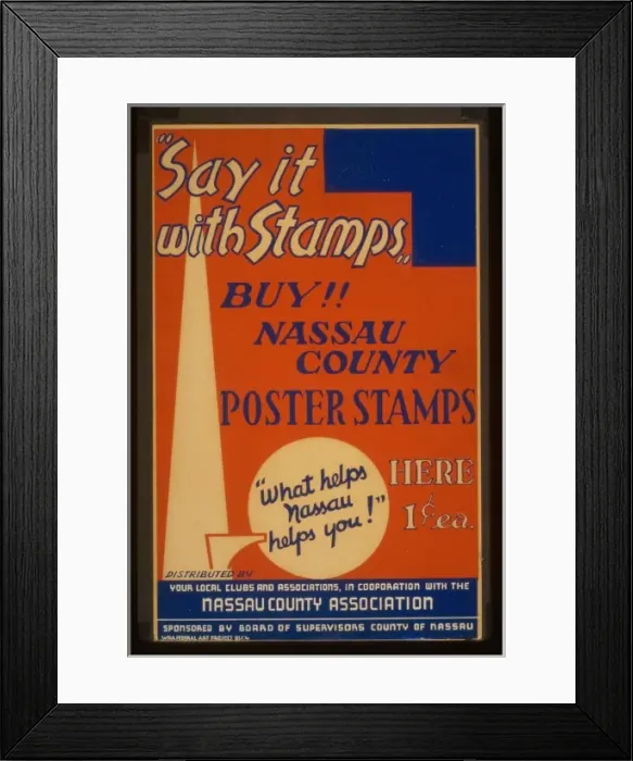 Framed Print : Say it with stamps Buy!! Nassau County poster stamps : What Framed Print : Say it with stamps Buy!! Nassau County poster stamps : What