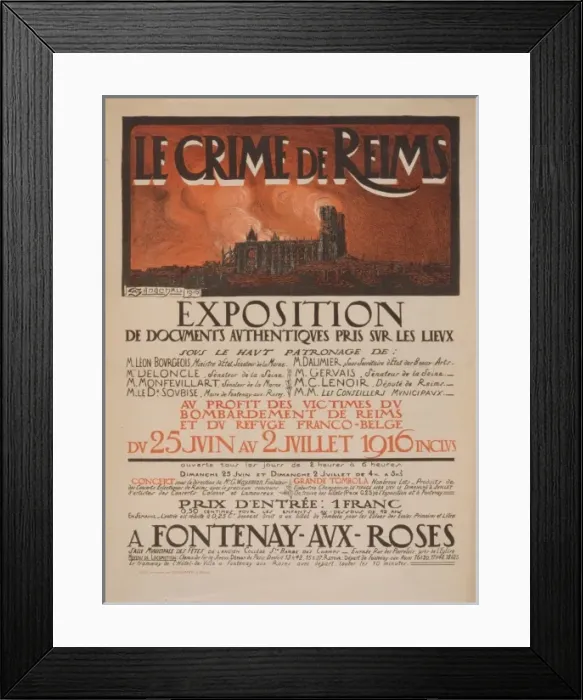 Framed Print : Le crime de Reims. Exposition... au profit des victimes d Framed Print : Le crime de Reims. Exposition... au profit des victimes d