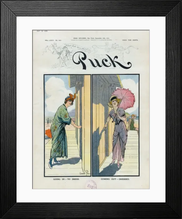 Framed Print : Going in - to dress - coming out - dressed Framed Print : Going in - to dress - coming out - dressed
