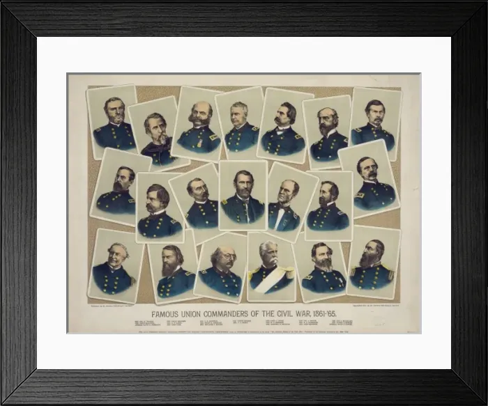 Framed Print : Famous Union commanders of the Civil War, 1861- 65 Framed Print : Famous Union commanders of the Civil War, 1861- 65