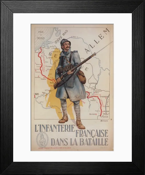 Framed Print : L infanterie francaise dans la bataille Framed Print : L infanterie francaise dans la bataille