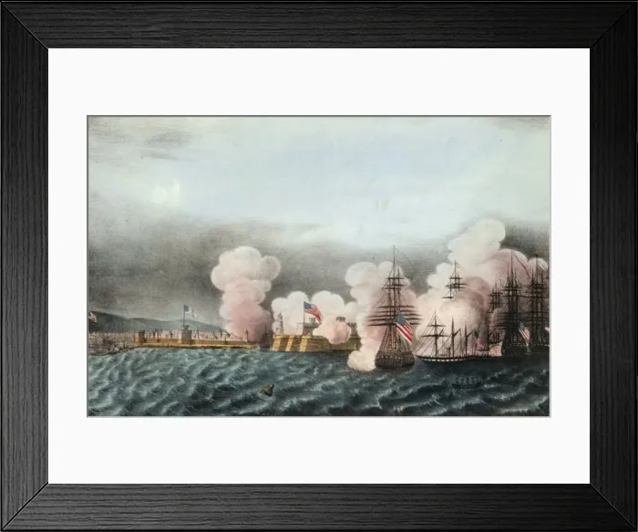 Framed Print : Grand salute at Vera Cruz, from the American fleet and the C Framed Print : Grand salute at Vera Cruz, from the American fleet and the C