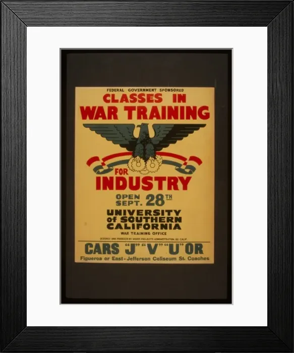 Framed Print : Federal government sponsored classes in war training for ind Framed Print : Federal government sponsored classes in war training for ind