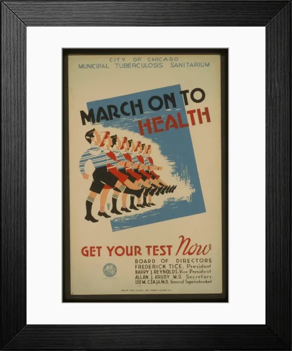Framed Print : March on to health Get your test now : City of Chicago Munic Framed Print : March on to health Get your test now : City of Chicago Munic