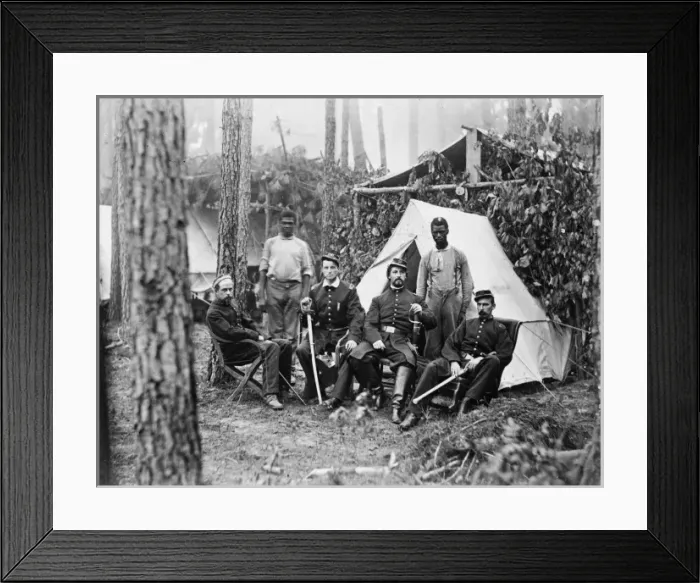 Framed Print : Officers of 114th Pennsylvania Infantry in front of Petersbu Framed Print : Officers of 114th Pennsylvania Infantry in front of Petersbu