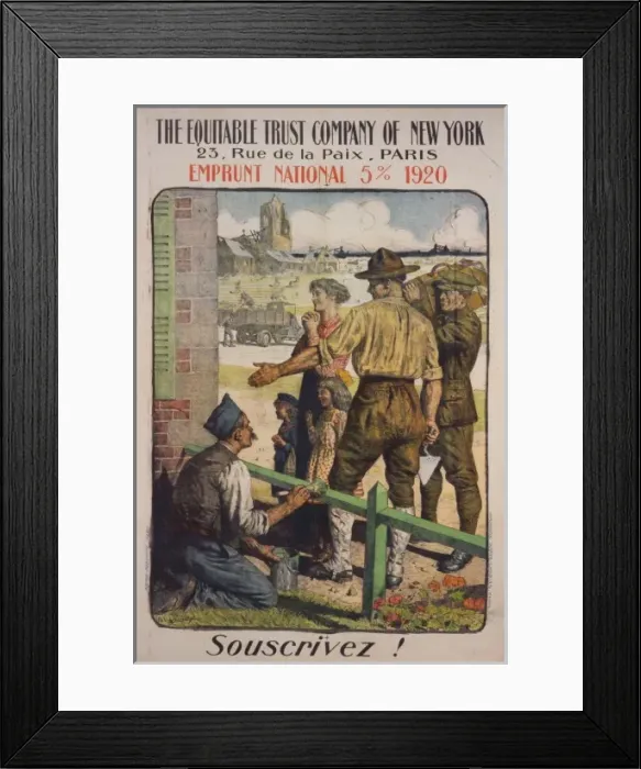 Framed Print : The Equitable Trust Company of New York. Emprunt National 5% Framed Print : The Equitable Trust Company of New York. Emprunt National 5%