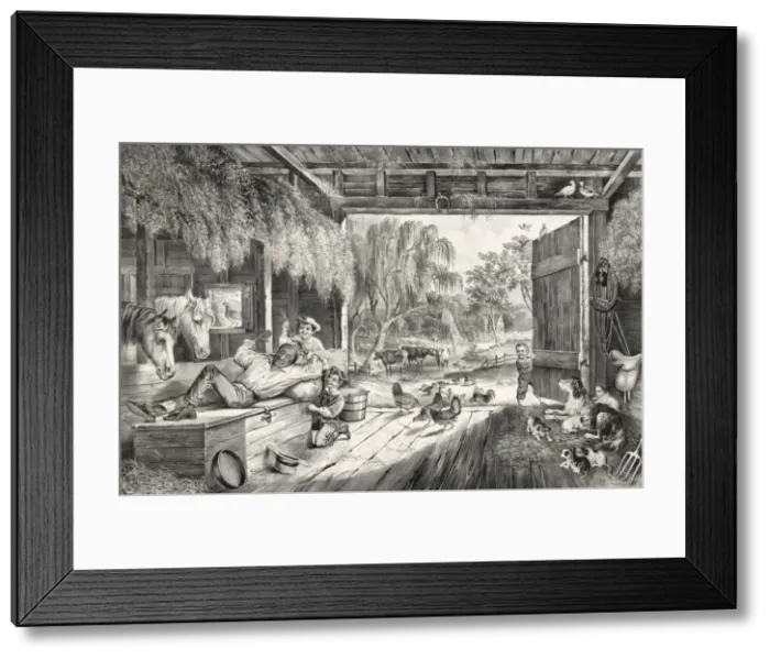 Framed Print : Holidays in the country. Troublesome flies Framed Print : Holidays in the country. Troublesome flies