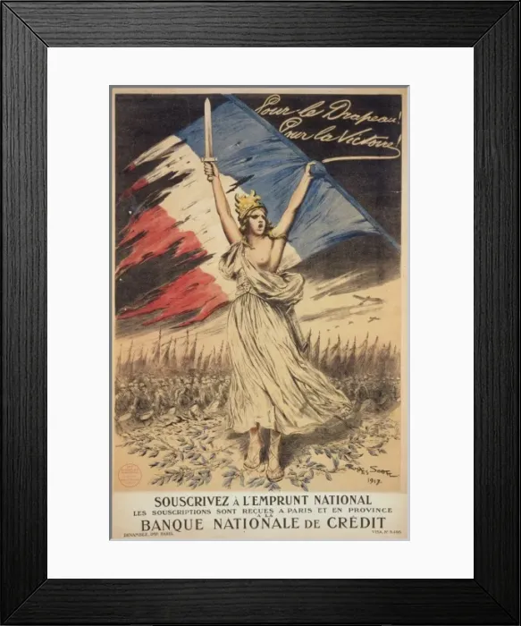 Framed Print : Pour le drapeau! Pour la victoire! Souscrivez e l emprunt na