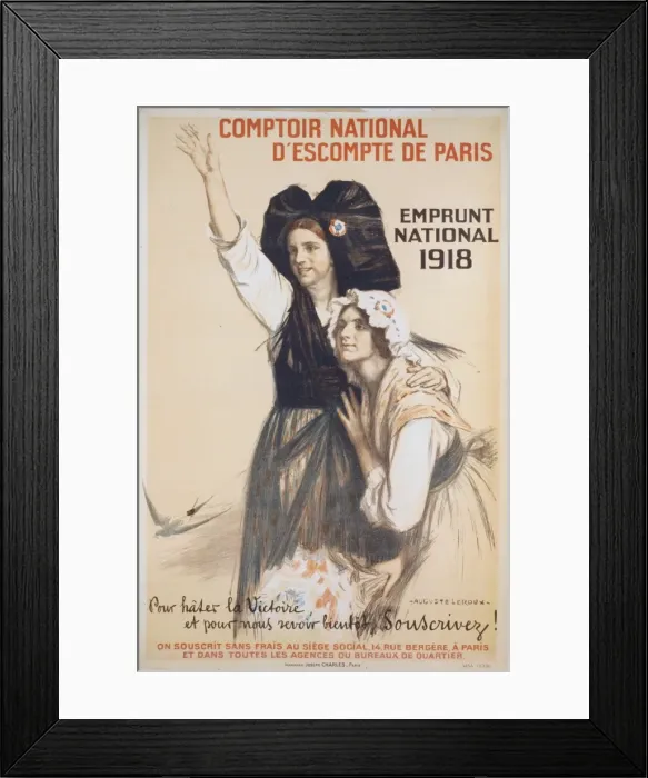 Framed Print : Comptoir national d escompte de Paris. Emprunt National 1918 Framed Print : Comptoir national d escompte de Paris. Emprunt National 1918