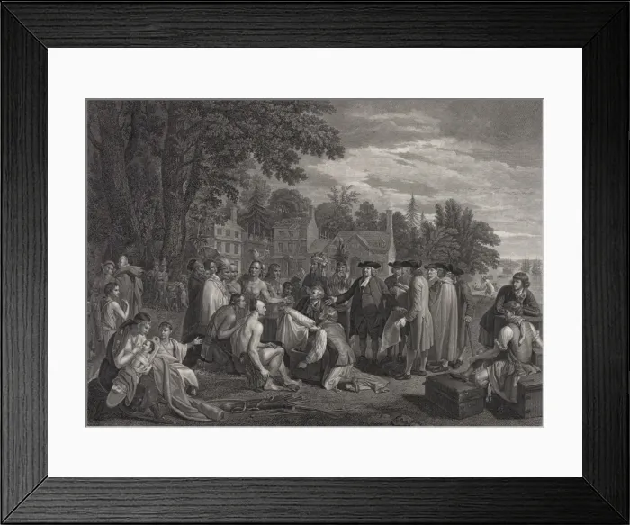 Framed Print : William Penns treaty with the Indians, when he founded Framed Print : William Penns treaty with the Indians, when he founded