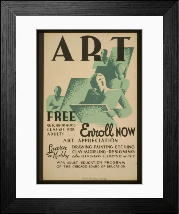 Framed Print : Art - Free neighborhood classes for adults... enroll now Framed Print : Art - Free neighborhood classes for adults... enroll now