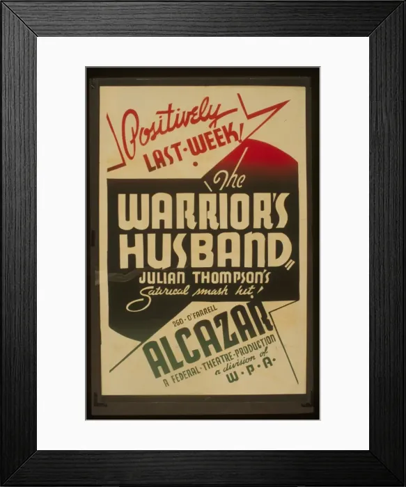 Framed Print : The warriors husband Julian Thompsons satirical smash hit Framed Print : The warriors husband Julian Thompsons satirical smash hit