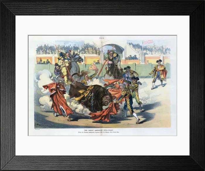 Framed Print : The great American bull-fight Framed Print : The great American bull-fight