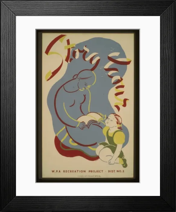 Framed Print : Story hour WPA recreation project - Dist. no. 2 Framed Print : Story hour WPA recreation project - Dist. no. 2