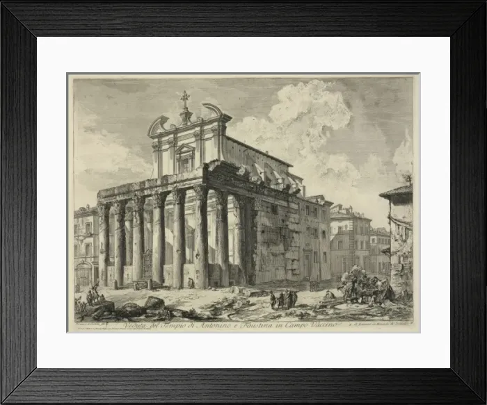 Framed Print : Veduta del Tempio di Antonino e Faustina in Campo Vaccino Framed Print : Veduta del Tempio di Antonino e Faustina in Campo Vaccino