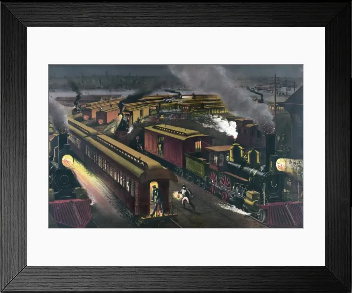 Framed Print : Night scene at a junction Framed Print : Night scene at a junction