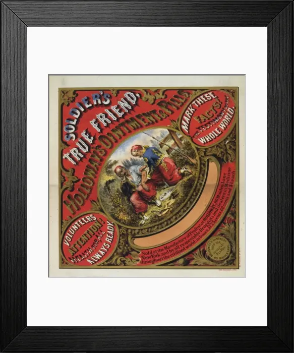 Framed Print : Soldiers true friend, Holloways ointment & pills Framed Print : Soldiers true friend, Holloways ointment & pills
