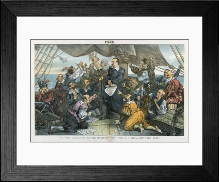 Framed Print : Columbus Cleveland and his mutinous crew - This ship shall n Framed Print : Columbus Cleveland and his mutinous crew - This ship shall n