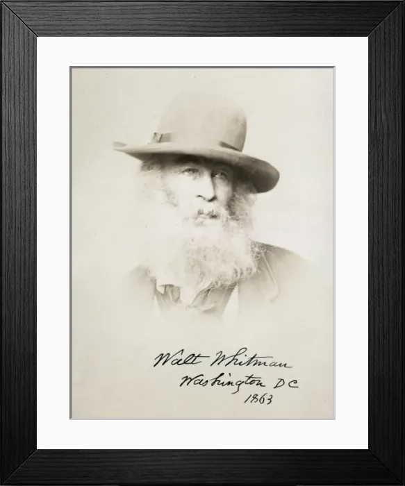 Framed Print : Walt Whitman, head-and-shoulders portrait, facing right, wea Framed Print : Walt Whitman, head-and-shoulders portrait, facing right, wea