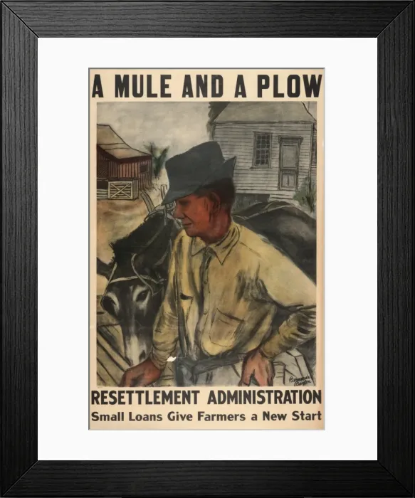 Framed Print : A mule and a plow - Resettlement Administration - Small loan Framed Print : A mule and a plow - Resettlement Administration - Small loan