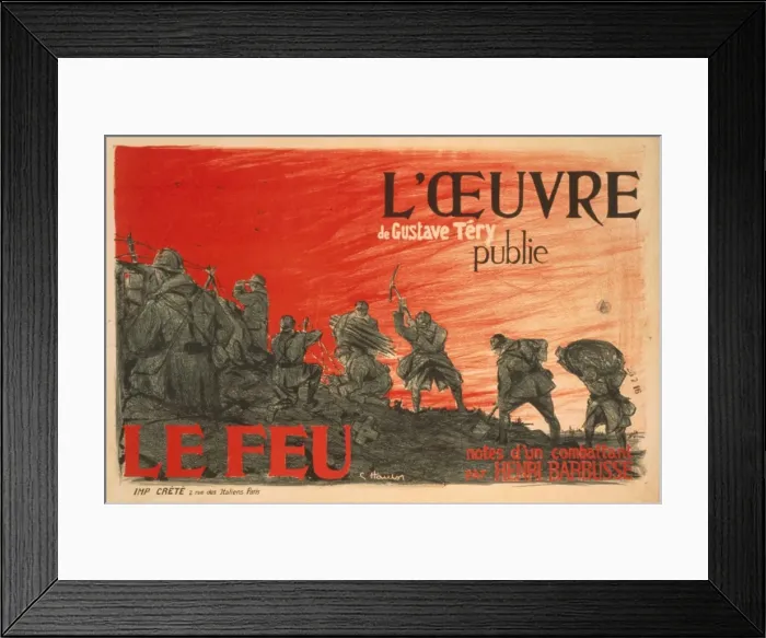 Framed Print : L Oeuvre de Gustave Tery publie Le Feu notes d un combatta