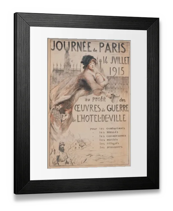 Framed Print : Journee de Paris. 14 Juillet 1915 au profit des oeuvres de g Framed Print : Journee de Paris. 14 Juillet 1915 au profit des oeuvres de g
