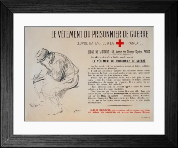 Framed Print : Le vetement du prisonnier de guerre. Oeuvre rattachee e la C Framed Print : Le vetement du prisonnier de guerre. Oeuvre rattachee e la C