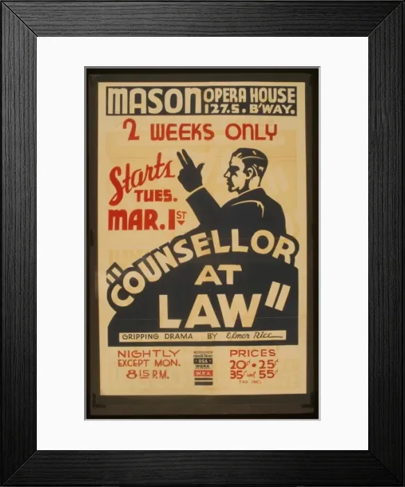 Framed Print : Counsellor at law Gripping drama by Elmer Rice Counsellor Framed Print : Counsellor at law Gripping drama by Elmer Rice Counsellor