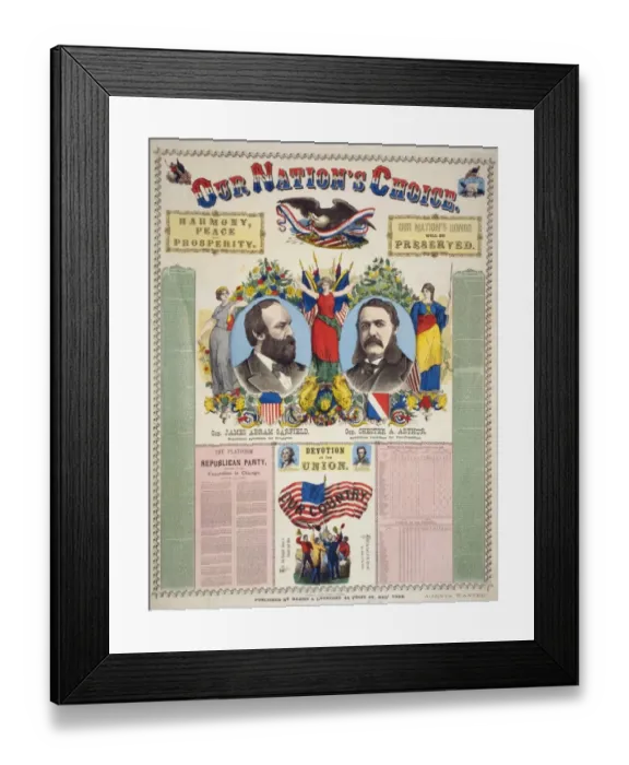 Framed Print : Our nations choice--Gen. James Abram Garfield, Republican c Framed Print : Our nations choice--Gen. James Abram Garfield, Republican c