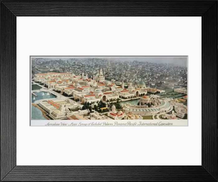 Framed Print : Aeroplane view main group of exhibit palaces Panama-Pacific Framed Print : Aeroplane view main group of exhibit palaces Panama-Pacific