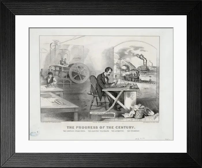 Framed Print : The progress of the century - the lightning steam press Framed Print : The progress of the century - the lightning steam press